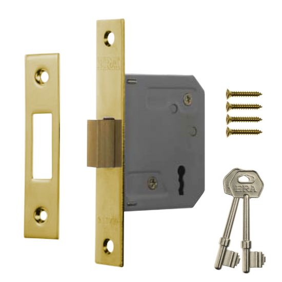 ERA 472 & 572 3 Lever Deadlock 64mm Brass Carded - Click Image to Close
