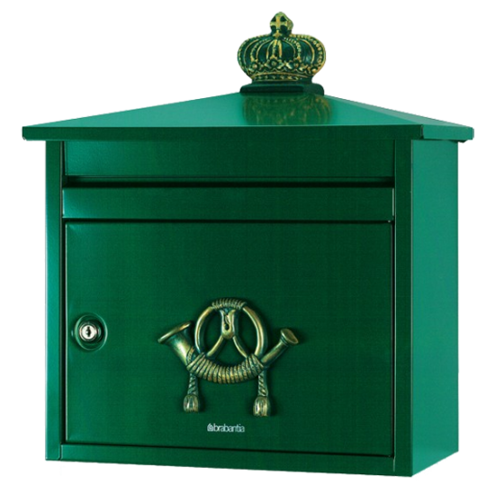 BRABANTIA B210 Classic Style Post Box Green - Click Image to Close