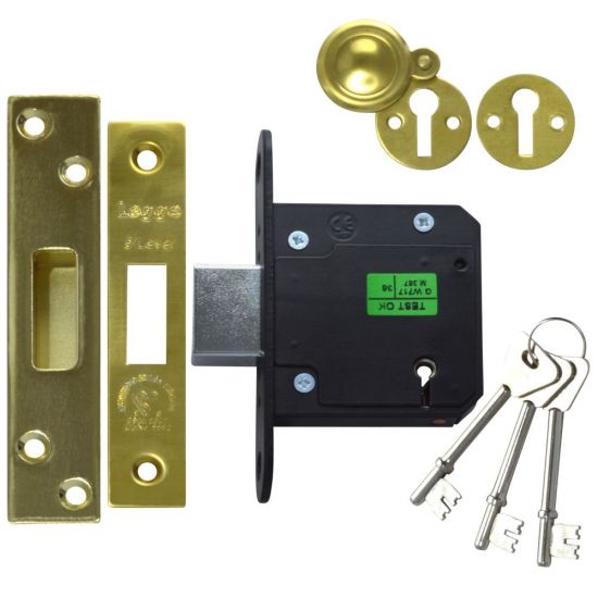 LEGGE New Style N5641 & N5761 5 Lever Deadlock 76mm PB KD Boxed - Click Image to Close