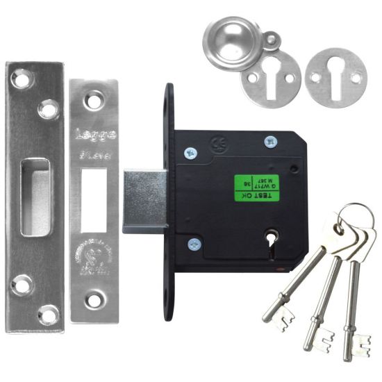 LEGGE New Style N5641 & N5761 5 Lever Deadlock 76mm SS KD Boxed - Click Image to Close