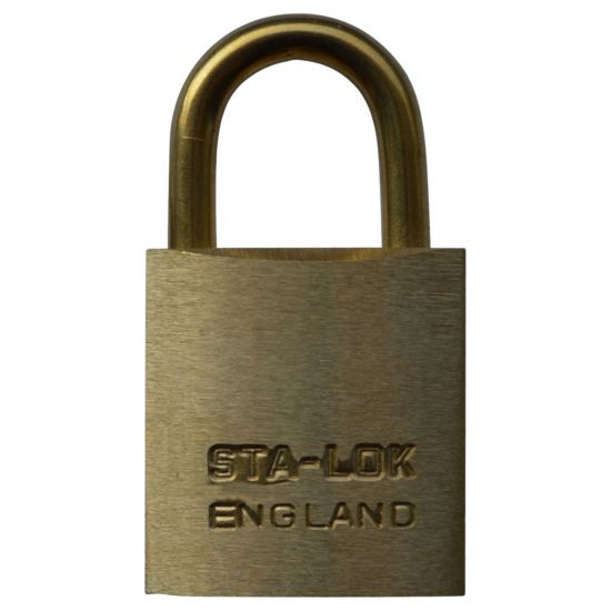 B&G STA-LOCK C Series Brass Open Shackle Padlock - Brass Shackle 25mm KD - C100BS - Click Image to Close