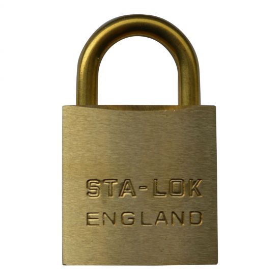 B&G STA-LOCK C Series Brass Open Shackle Padlock - Brass Shackle 32mm KD - C125BS - Click Image to Close