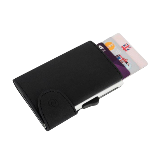 BEE-SECURE C-Secure Leather RFID Flip Up Wallet Black Leather - Click Image to Close