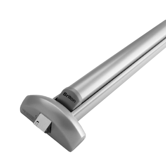 BRITON 571 Touch Bar Operating Device with Single Point Latch Silver 1200mm - Click Image to Close