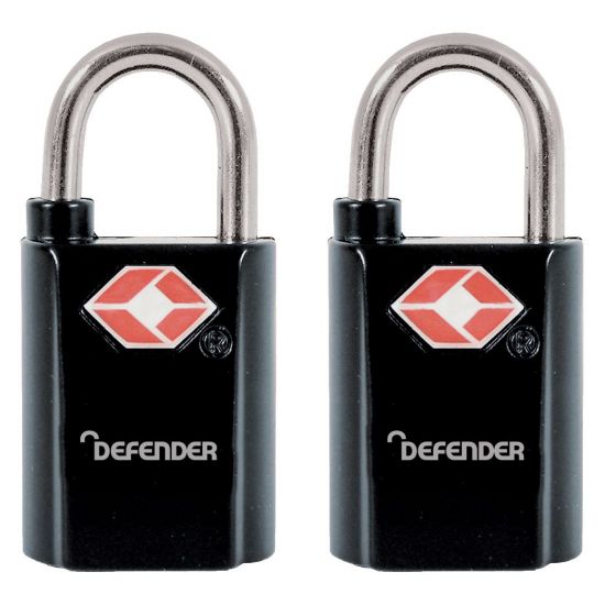 DEFENDER TSA Travel Sentry Padlock - Key Locking 20mm KA Twin Pack - Click Image to Close