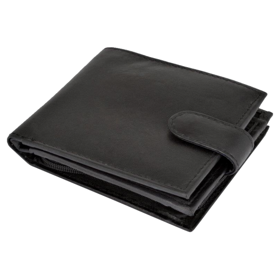 BEE-SECURE Black Leather Bifold RFID Wallet With Coin Purse With Coin Purse - Click Image to Close