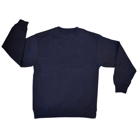 WARRIOR Polycotton Sweatshirt Navy M - Click Image to Close