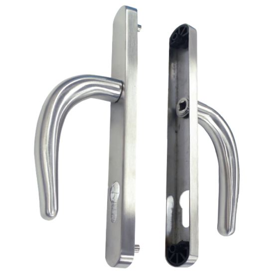 FULLEX Nanocoast Plate Mounted Lever Handle Furniture Polished Silver - Click Image to Close