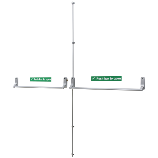 UNION ExiSAFE Panic Bolt Set To Suit Rebated Double Doors To Suit Metal Doors - Click Image to Close