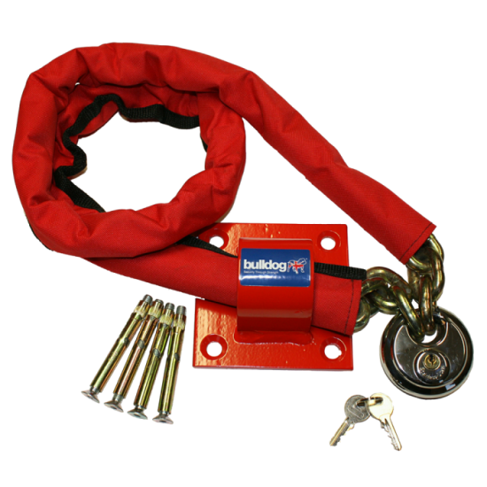 BULLDOG MC30 Chain, Padlock & Wall/Floor Anchor Kit 1500mm Chain, MC10 Padlock & MC25 Anchor - Click Image to Close