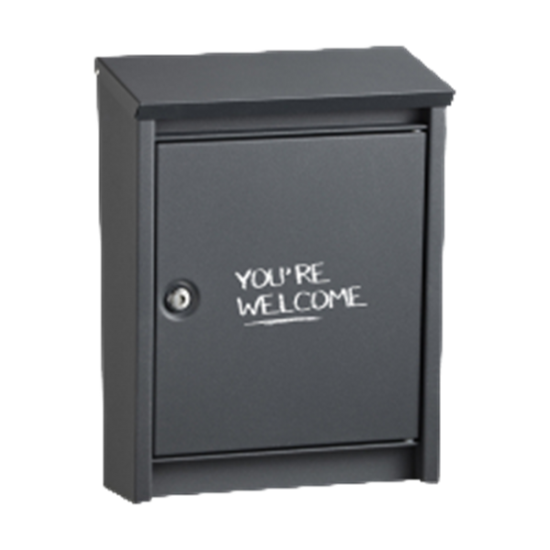 DAD Decayeux D110 Series Post Box Anthracite Grey "You're Welcome" Legend - Click Image to Close
