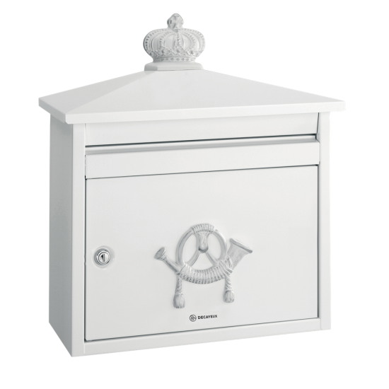 DAD Decayeux D210 Series Classic Style Post Box White - Click Image to Close
