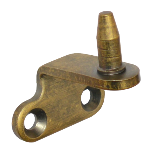 STEEL WINDOW FITTINGS B375 Peg Stay Pin Bracket for Side Hung Windows Antique Brass - Click Image to Close