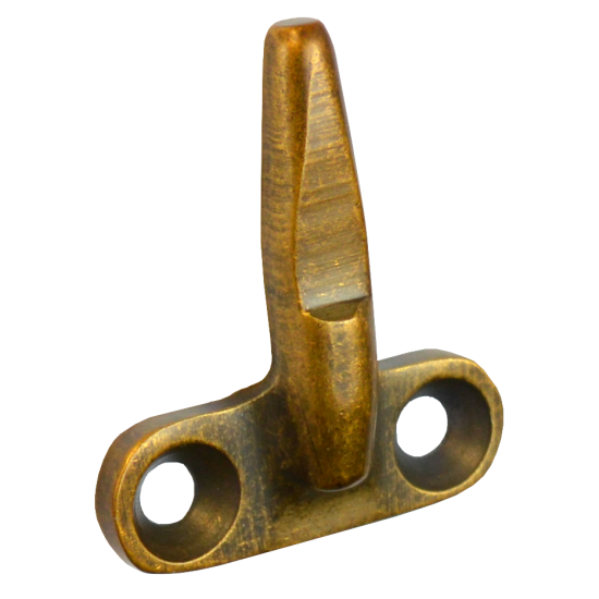 STEEL WINDOW FITTINGS B375 Back of Stay Bracket Antique Brass - Click Image to Close