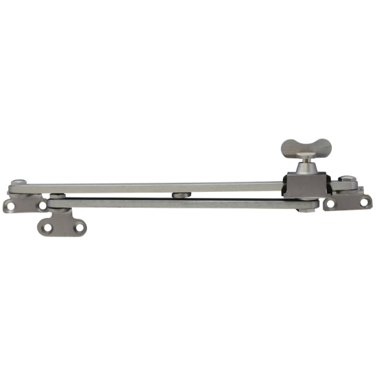 STEEL WINDOW FITTINGS B59 OG Slide Stay Butterfly 300mm x 240mm Satin Chrome - Click Image to Close