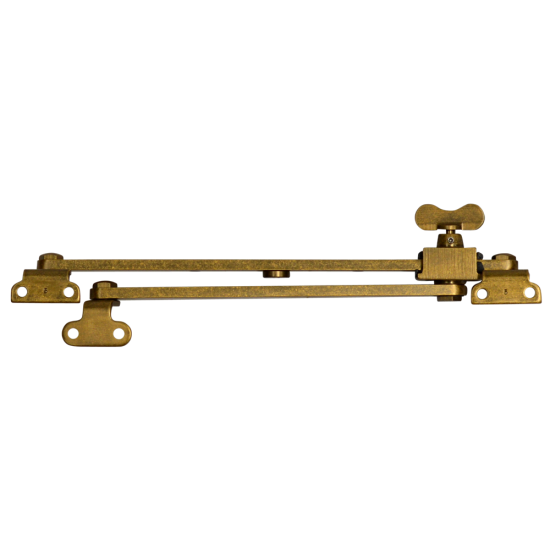 STEEL WINDOW FITTINGS B59 OG Slide Stay Butterfly 250mm x 190mm Antique Brass - Click Image to Close