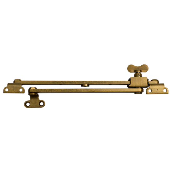 STEEL WINDOW FITTINGS B59 OG Slide Stay Butterfly 300mm x 240mm Antique Brass - Click Image to Close