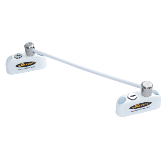 JACKLOC Pro-5 Duo Lockable Double Bullet Window Restrictor White - Click Image to Close