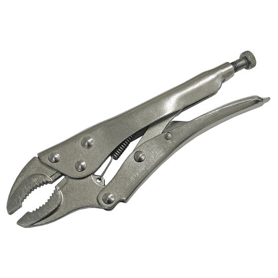 FAITHFULL Curved Jaw Locking Pliers Silver - Click Image to Close