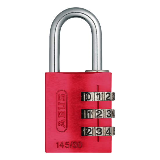 ABUS 145/30 Travel Light Combination Padlock Red - Click Image to Close