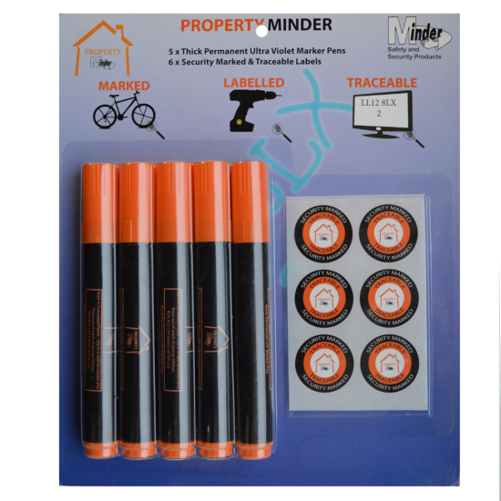 MINDER Property Minder Pack with UV Pens 5 Pack - Click Image to Close