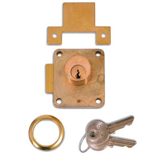 YALE 076S Cylinder Straight Cupboard Springlock 22mm PB KD LH Bagged - Click Image to Close