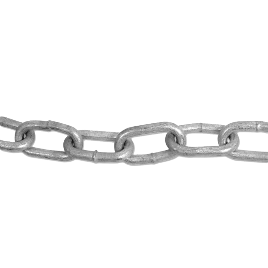 ENGLISH CHAIN Hot Galvanised Welded Steel Chain 5mm GALV 25m - Click Image to Close