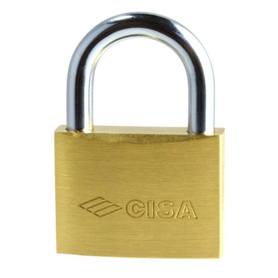 CISA 22110 Open Shackle Brass Padlock 50mm KA Boxed - Click Image to Close