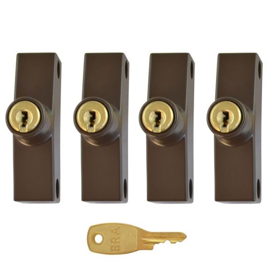 ERA 801 & 802 Automatic Window Snap Lock BRN Std Key 4 Locks + 1 Key Visi - Click Image to Close