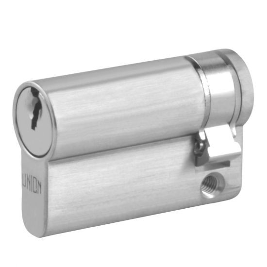 UNION 2X20A Euro Half Cylinder 49mm (41/8) KD SC - Click Image to Close