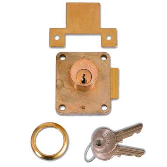 YALE 076S Cylinder Straight Cupboard Springlock 22mm PB KD RH Bagged - Click Image to Close