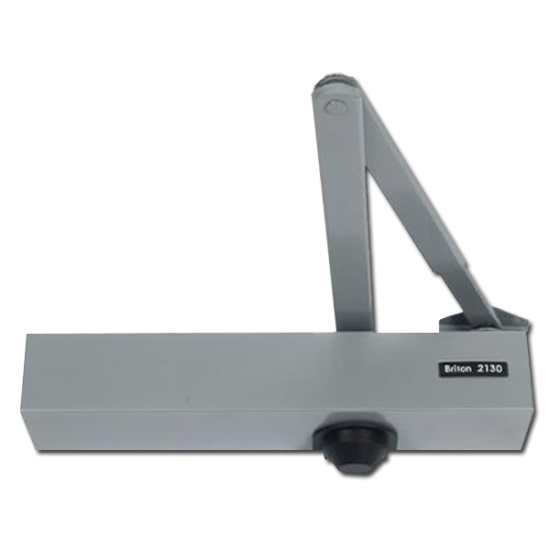 BRITON 2130B Size 2-6 Overhead Door Closer With Backcheck Silver (SES) - Click Image to Close