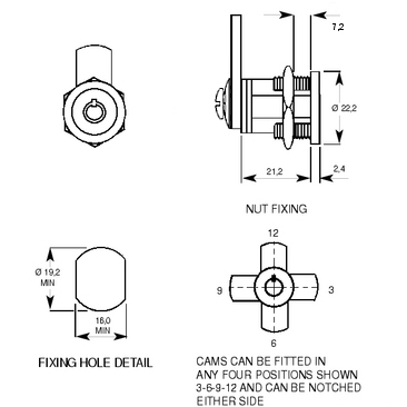 L&F 2422 Radial Pin Tumbler (RPT) Lock 21mm KA - Click Image to Close