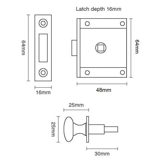Shutter Latch and Knob 40PK - POLISHED - Click Image to Close