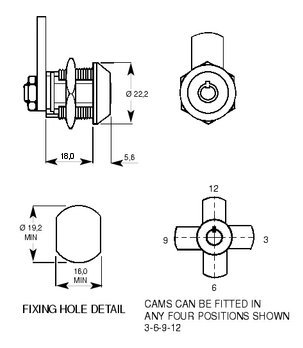 L&F 4303 Radial Pin Tumbler (RPT) Lock 18mm - Click Image to Close