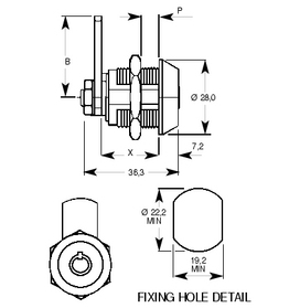 L&F 4801 Radial Pin Tumbler (RPT) Lock 22.2mm - Click Image to Close