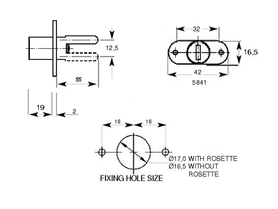 L&F 5841 Double Flange Pedestal Lock - Horizontal - Click Image to Close