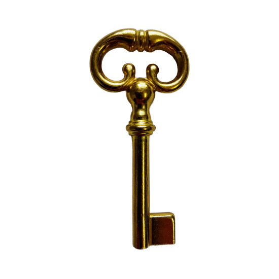 FBK7 Polished Brass Fancy Bow Key Blank - Click Image to Close