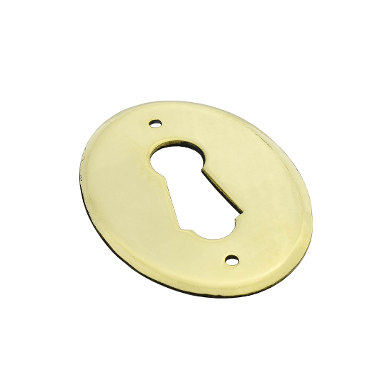 Polished Brass Oval Escutcheon - Click Image to Close