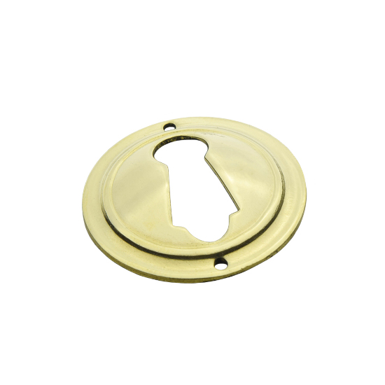 Polished Brass Round Border Escutcheon - Click Image to Close