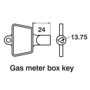 8mm Triangle Yellow Plastic Gas Meter Box Key JBC159 - Click Image to Close