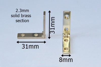 Polished Brass Strap Stop Hinge (Pair) - Click Image to Close
