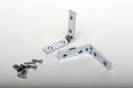 Chrome Plated Strap Stop Hinge (Pair) - Click Image to Close