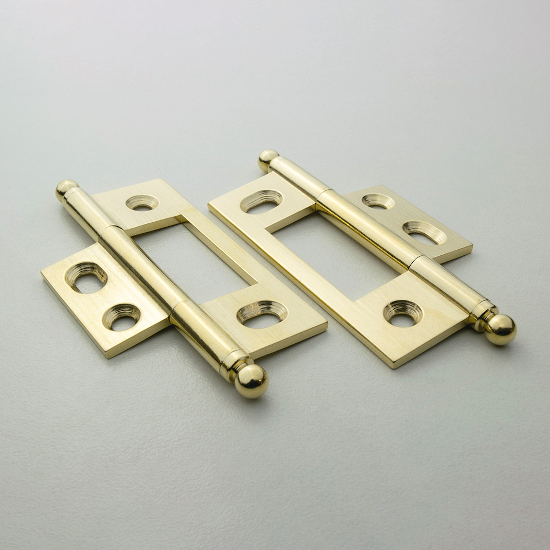 Bright Brass Non Mortised Hinge 79mm (Pair) - Click Image to Close