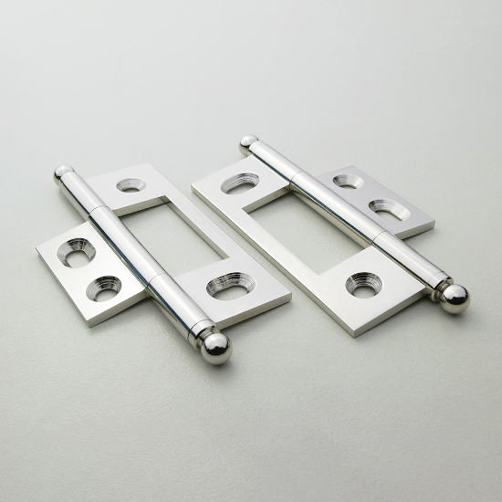 Polished Nickel Non Mortised Hinge 79mm (Pair) - Click Image to Close