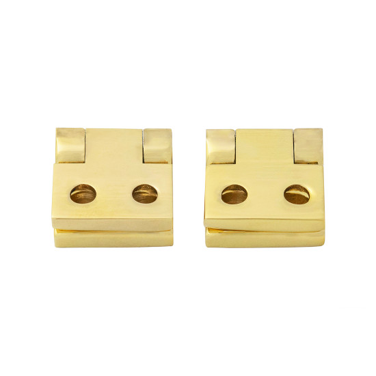 Precision Polished Brass Stop Hinge 16mm (Pair) - Click Image to Close