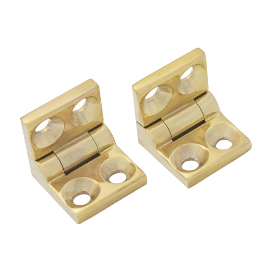 Precision Polished Brass Stop Hinge 16mm (Pair) - Click Image to Close
