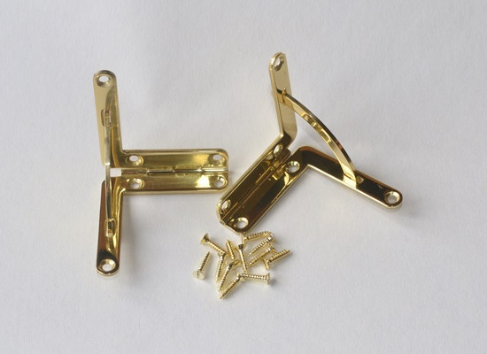 Polished Brass Quadrant Hinge (Pair) - Click Image to Close