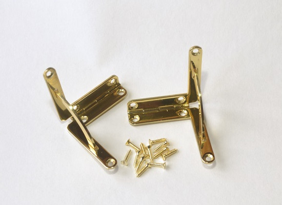 Polished Brass Quadrant Hinge (Pair) - Click Image to Close